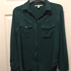 Francesca’s Miami Button down green shirt